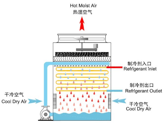 逆流式蒸发式冷凝器结构图